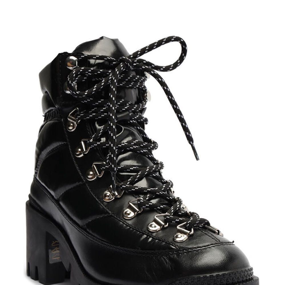 Schutz Keilane Black Puffy Combat Boots Size 7 New in Box - Picture 4 of 11